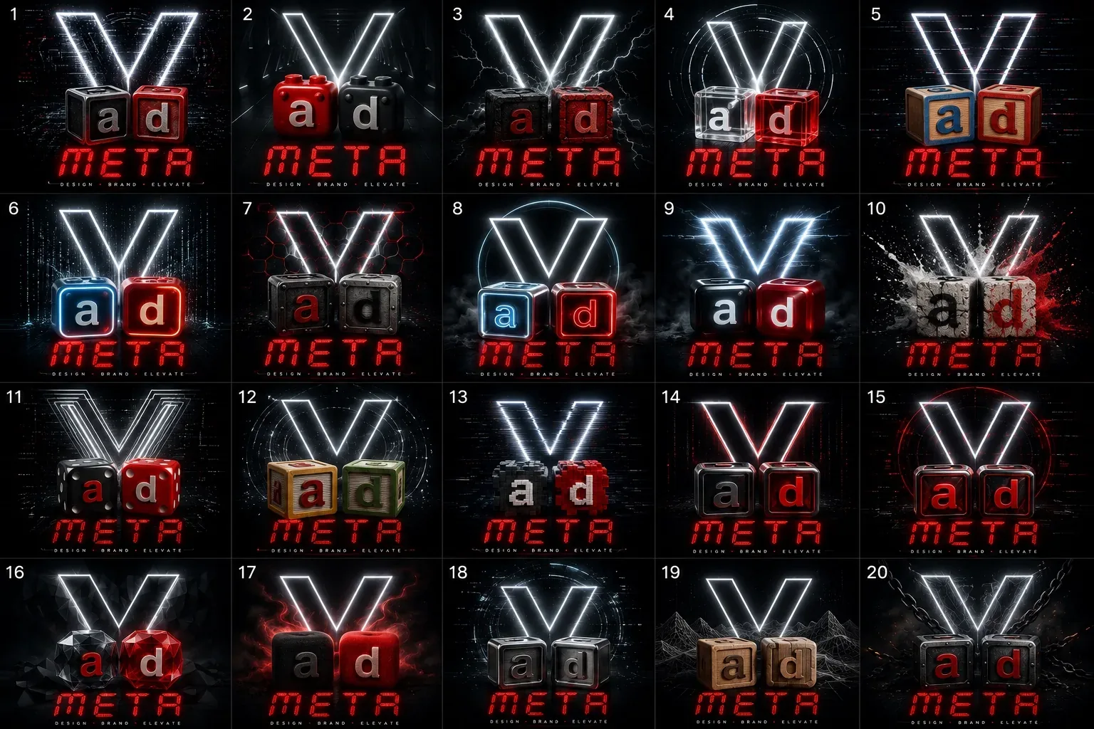 adVmeta cube logo concepts