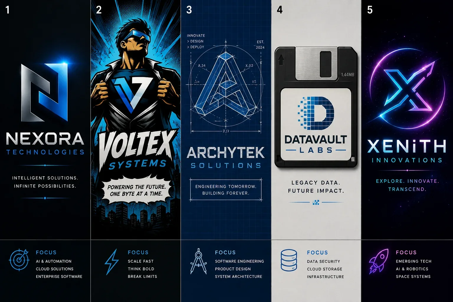 Tech startup brand concept collection