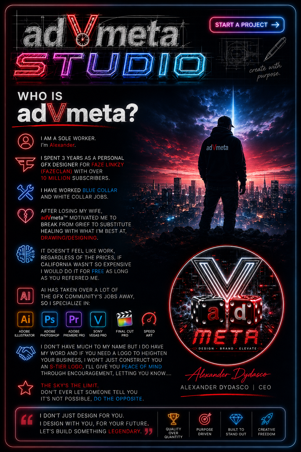 Who is adVmeta — Alexander Dydasco, founder and designer